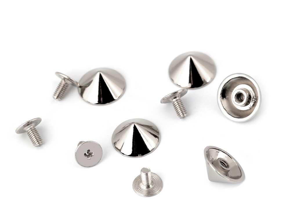 Ozdobný šroubovací hrot /  nýt /  plochý kužel /  průměr 13 mm