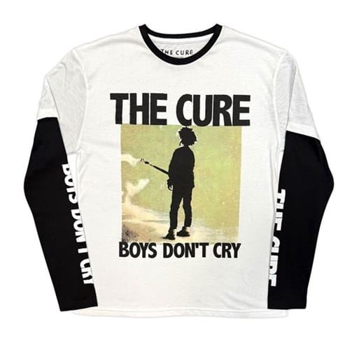 Tričko s dlouhým rukávem The Cure - Boys Dont Cry /  bílo černé