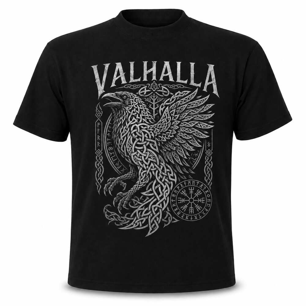 Tričko Valhalla - Mystický havran