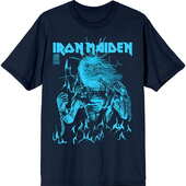 Tričko Iron Maiden - 50 - Th Live After Death - Flames - modré