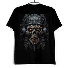 Tričko s lebkou - Cyber Skull Warrior