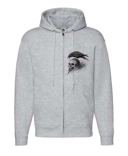 Mikina se zipem Win Or Die All Print - šedá