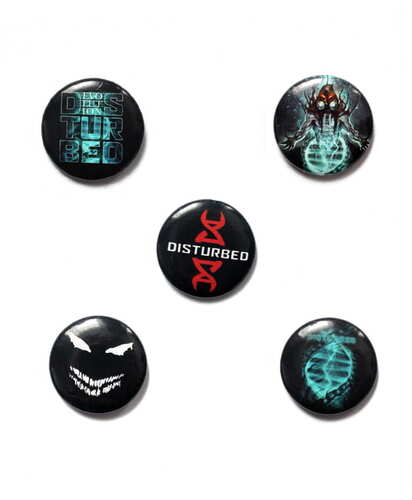 Placka se špendlíkem Disturbed - Evolution sada 5 kusů