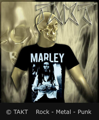 Tričko Bob Marley - černo bílé