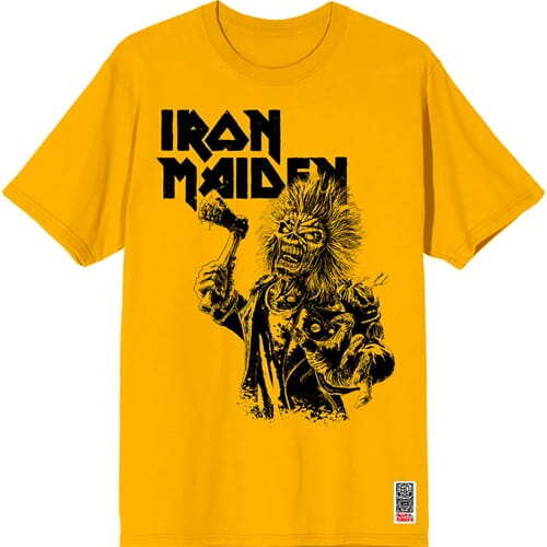 Tričko Iron Maiden - Est.  1975 Eddie Axe Graphic - žluté