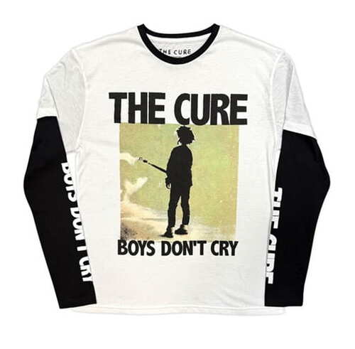 Tričko s dlouhým rukávem The Cure - Boys Dont Cry /  bílo černé